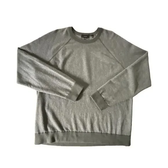Vince Cashmere Wool LS Pullover Sweater Jumper Geometric Green XXL Men EUC